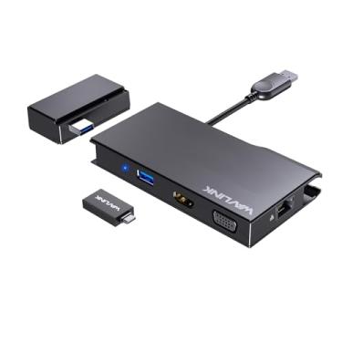 Imagem de WAVLINK Estação de ancoragem USB C, monitor duplo, 2K HDMI, 1080P VGA, 5 Gbps USB 3.0, leitor de cartão SD/TF, porta Ethernet de 1 Gbps para laptop, Windows MacOS