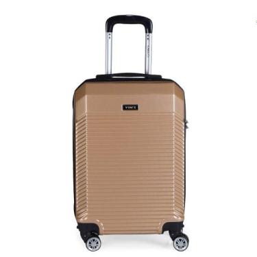 Imagem de Mala De Bordo Abs Yins Ys21110 Cadeado Integrado Rodas Duplas Champagn