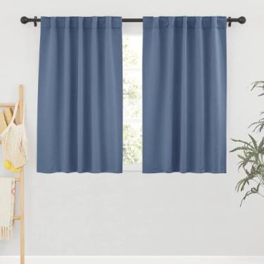 Imagem de Cortinas Blackout RYB HOME para cozinha Stone Blue 107x115cm 2P