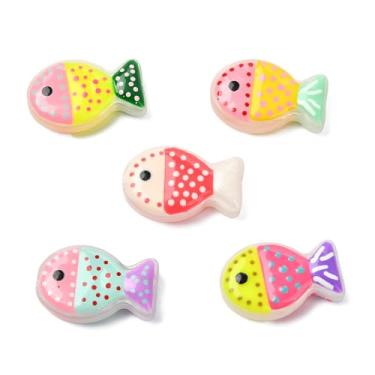 Imagem de UR URLIFEHALL 10 peças, 5 cores, contas de vidro, lâmpadas, feitas à mão, animais marinhos, criaturas soltas, espaçadoras para pulseira DIY, colar, fabricação de joias