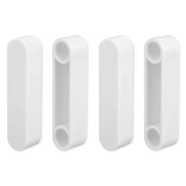 Imagem de Penitue 4un. Tampas Extremidade Haste Armário, Tampas Extremidade de Prateleira Arame Plástico Brancas Capa Haste Armário para Alugar Casa Lojas de Roupas