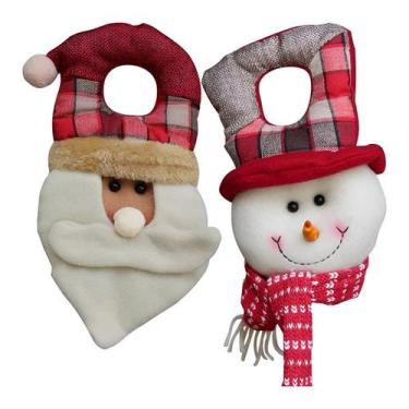 Imagem de Kit Dupla De Enfeites De Porta Decoração Natal Feltro Pendente - Gici 