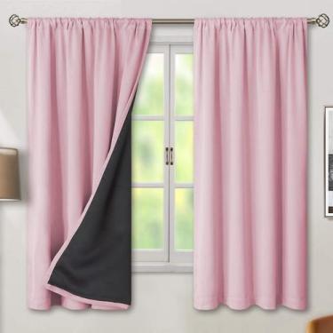 Imagem de Cortinas BGment Pink Blackout 160x130cm para quarto de meninas x2
