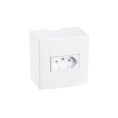 Imagem de Caixa De Sobrepor 75x75 Com Tomada Margirius Sleek 2p+t 10a Branca