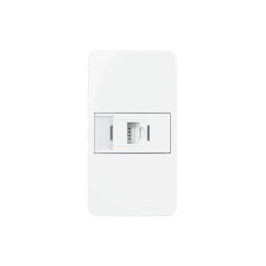Imagem de Placa Para Condulete Caixa 3/4" Com Tomada Para Rede De Informática Margirius Sleek Rj45 Cat6 Branca Branco