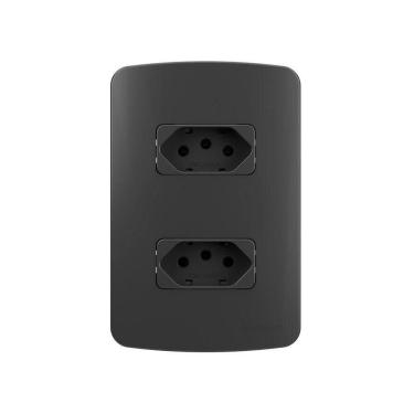 Imagem de Tomada Dupla Margirius B3 Colors 2p+t 10a Com Placa 4x2 Grafite