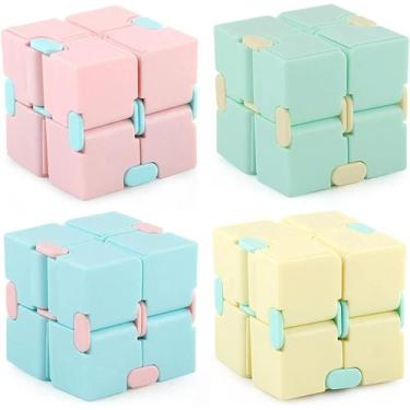 Imagem de Brinquedo Fidget Infinity Cubes, 4 peças Fofo Puzzle Flip Cube Fidget 