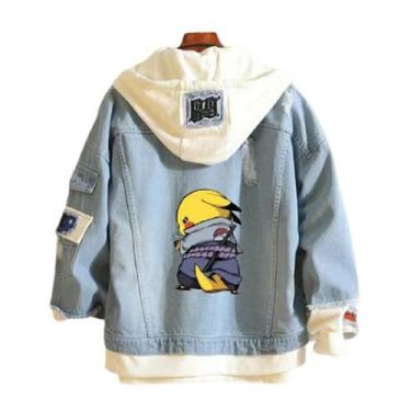 Imagem de Jaqueta jeans estilo casual naruto pikachu cos Sasuke - WANGTING