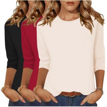 Imagem de Camisetas Zeagoo Work For Work For Women, gola redonda, Dressy Basics