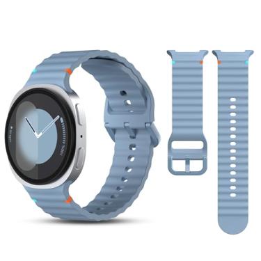 Imagem de Pulseira de substituição para smartwatch de silicone macio compatível com Samsung Galaxy Watch 8 de 40 mm e 44 mm/Galaxy Watch 8 Classic de 46 mm, sem lacunas