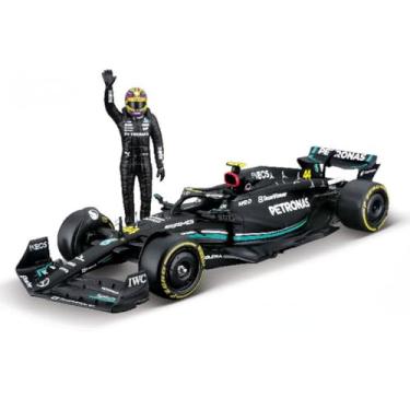 Imagem de MINIATURA F1 MERCEDES AMG LEWIS HAMILTON W14 1/24 BBURAGO COM BONECO PILOTO DIECAST MODEL