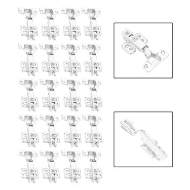 Imagem de Kit 20 Dobradiças Retas Bumper Flat 105º Anti-Impacto 35Mm