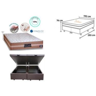 Imagem de Conjunto King Size Colchão Sankonfort Le Confort + Cama Box Baú Bipart