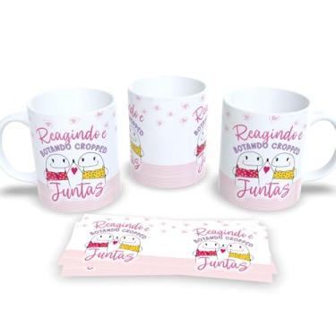 Imagem de Caneca de Porcelana com Estampa Amigas – Amizade Verdadeira (Reagindo e botando cropped juntas)