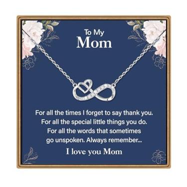 Imagem de IEFLIFE Colar de presente para mulheres – Corrente de prata esterlina 925 banhada a ouro branco 14K com coração infinito para mãe, filha, presente de aniversário para avó, neta, amigas, joias