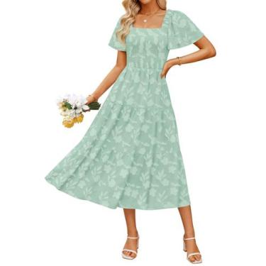 Imagem de Vestido feminino ZESICA, de verão, boho, floral, praia, tamanho L