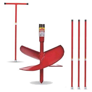 Imagem de Kit Cavadeira Manual Espiral Trado Perfurar Solo Coroa 12 + Cabo + 3 Extensor 1m