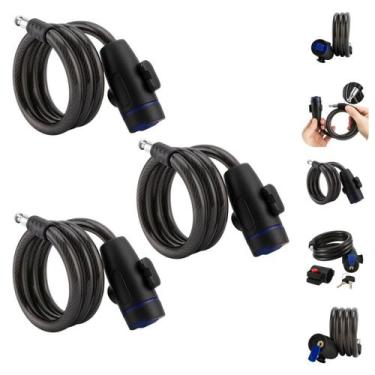 Imagem de Kit 3 Cadeados de Segurança Reforçados Para Bike Moto Carrinho Portão 