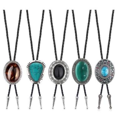 Imagem de Bolo Tie Fansilver 5 peças feitas à mão Western Cowboy 102 cm