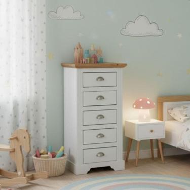 Imagem de Cômoda Infantil 5 Gavetas Toledo Branco