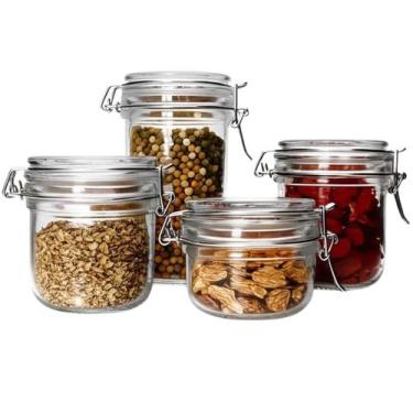 Imagem de Jogo 4 Potes Herméticos Vidro Porta Mantimentos Mimo Style