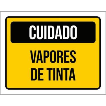 Imagem de Kit 5 Placas De Sinalização - Cuidado Vapores De Tinta