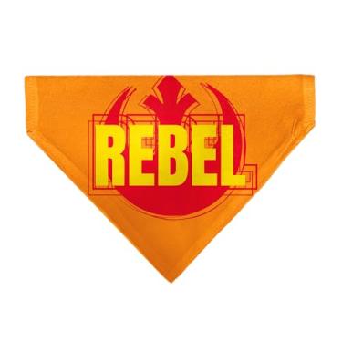 Imagem de Bandana Star Wars para animais de estimação Star Wars Texto e Aliança Rebelde Insígnia Laranja Amarela Colarinho Bandana Apenas