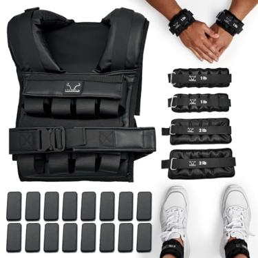 Imagem de BoAction Vestly Pro Sistema de colete ponderado de couro ajustável com pesos de pulso e tornozelo (até 16 kg) – Colete de treinamento premium durável e respirável para força, cardio e resistência.