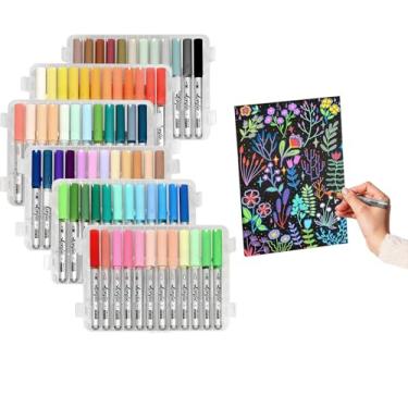Imagem de Woomer Marcador de tinta acrílica: tinta líquida automática, pontas de pincel, alta cobertura, 72 cores