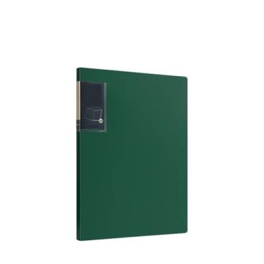 Imagem de Pasta de documentos A4 com inserções transparentes 30 páginas livro de dados multicamadas organizador de documentos de contrato suporte de documentos (verde)