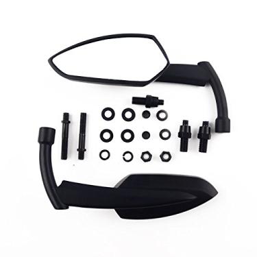 Imagem de OKSTNO Espelhos de motocicleta personalizados universais Grim Reaper pretos - Adaptadores gratuitos para Suzuki, Kawasaki para Cruisers