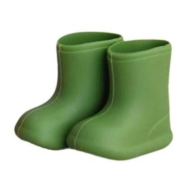 Imagem de Fenteer Mini botas de chuva para bonecas, sapatos de boneca, botas de chuva para bonecas BJD 1/12, brinquedo de silicone macio e vívido, acessórios realistas, Verde
