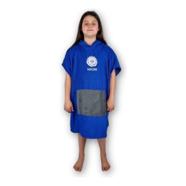 Imagem de Roupão Poncho Atoalhado Infantil Juvenil - Maori Extreme (Azul, Juvenil)