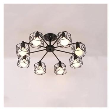 Imagem de BAZHIMAO Luzes pendentes pretas modernas gaiolas de ferro americanas, lâmpadas de teto, iluminação de cozinha, quarto, sala de estar, decoração de casa, lustre moderno de LED