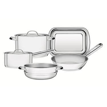 Imagem de Jogo de Panelas Tramontina Ísis em Aço Inox com Fundo Triplo 05 Peças