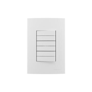 Imagem de Interruptor Duplo Simples Triplo Margirius Sleek 10a Com Placa 4x2 Branco