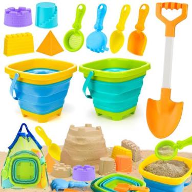 Imagem de Conjunto de brinquedos de praia AuntyFey dobrável para crianças de 4 a