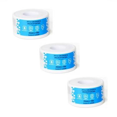 Imagem de Kit 3 Fita Microporosa Cirúrgica Hipoalérgic 25mm x 10m Ciex