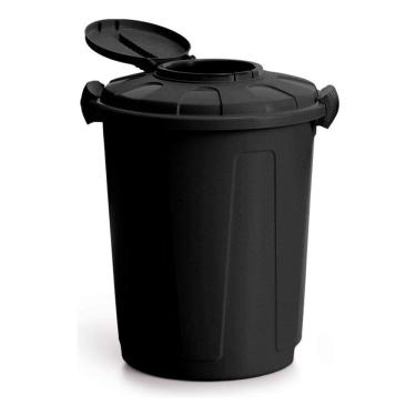 Imagem de Lixeira Preta Cesto De Lixo Grande Cozinha 60 Litros Higiene