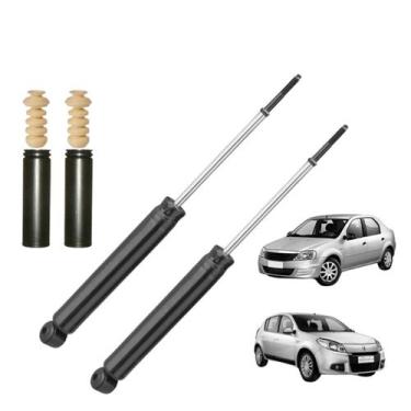 Imagem de 2 Amortecedor Nakata Traseiro Sandero 2007 A 2014 + Kit Batente, TRASE