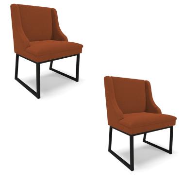 Imagem de Cadeira Sala de Jantar Industrial Preto kit 2 Liz Bouclê Terra D03 - D'Rossi