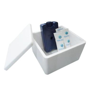 Imagem de Kit Caixa Isopor 1,5L Litro 1 Gelo Rígido 200ml 3 Gelo Flexível 45g Pa