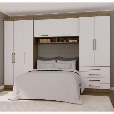 Imagem de Quarto Qn 7 Portas 6 Gavetas E Nichos Paris Luciane Móveis Avelã Pf-br