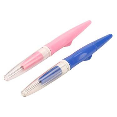 Imagem de Cryfokt Caneta de Feltro Com Agulha 3 Alça Ergonômica Fina, Ferramenta de Tufos de Metal Plástico para Projetos Delicados, Artesanato Azul/rosa