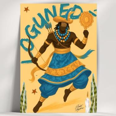 Imagem de Coleção de 62 quadros decorativos Giz - Umbanda e Candomblé - Decoração Orixá - Afro Brasileira - Escolha o seu Orixá! (Clássico, Logunedé, 20x14cm)