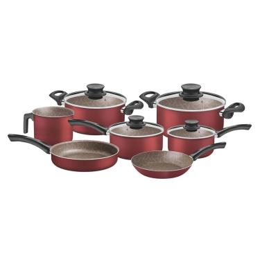 Imagem de Jogo De Panelas 7 Ppçs Paris Vermelho Tramontina 28599702