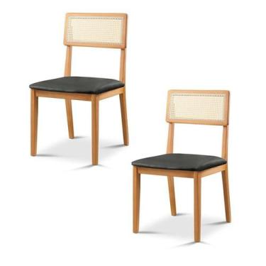 Imagem de Kit 2 Cadeiras de Jantar com Encosto de Telinha Ava - Zurc Decor