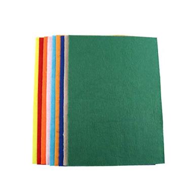 Imagem de Cryfokt Quadrados de Feltro Artesanais Em Várias Cores Conjunto de Artesanato DIY 10 Peças - Tecido Não Tecido 20 X 30 Cm, Perfeito para Chapéus, Bolsas, Bolsas, Bonecas, Molduras de Livros,
