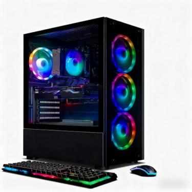 Imagem de STGAubron PC de mesa para jogos, AMD Ryzen 5 PRO 2600 até 3,9G, 16G DDR4, 512G SSD, GeForce RTX 2060 6G GDDR6, 600M WiFi, BT 5.0, ventilador RGB x 6, teclado e mouse pad RGB, W11H64