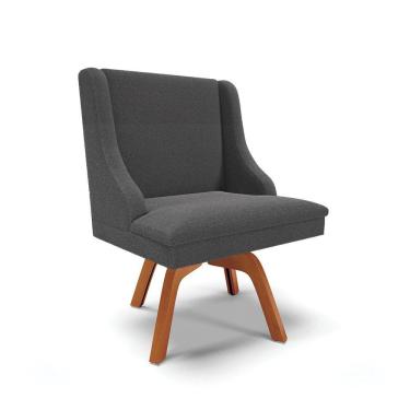 Imagem de Cadeira Sala De Jantar Giratória Mm35 Liz Bouclê Grafite D03 - D'rossi